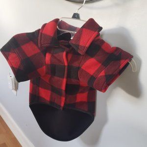 Red & Bk Plaid Dog Jacket